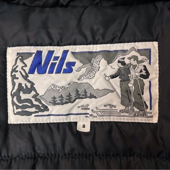 NILS Vintage 90s Ski Snow Jacket Black Size 8 - Picture 2 of 10